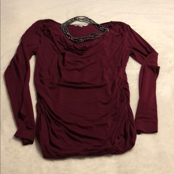 CAbi long sleeve side-ruched top. Medium. - Picture 3 of 5